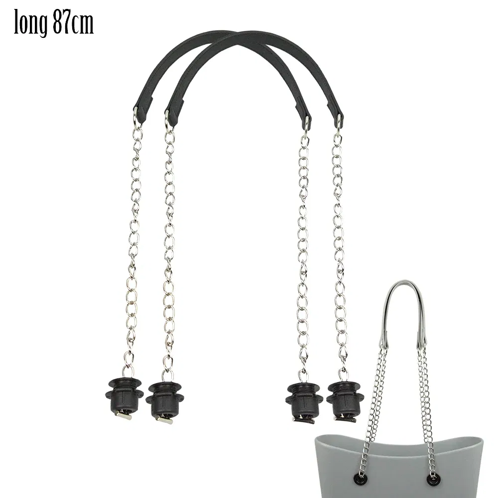 Ships From: CHINA, Color: Yellow - New Tanqu 1 Pair Silver Long Thick Single Chain with OT metal buckle Black screws for Obag O bag Handles for Women Bag Handbags