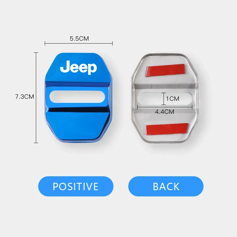 Color Name: black - 4Pcs Car Door Lock Cover Stainless Steel Protection Accessories For Jeep Wrangler Renegade Compass Grand Cherokee Patriot