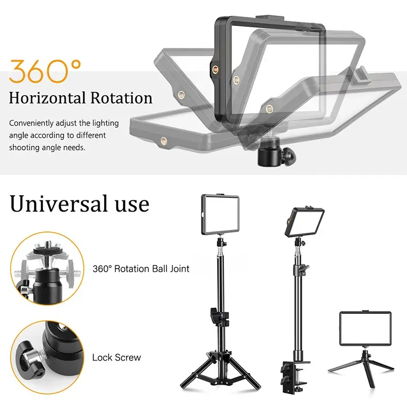 Color: WHITE - 6/8 Inch Video Led Light Photography Selfie Dimmable Video Fill Light for Photo Studio Live Stream Fill Lamp No Tripod Stand
