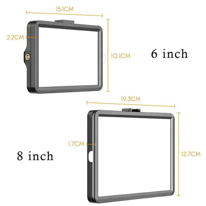 Color: WHITE - 6/8 Inch Video Led Light Photography Selfie Dimmable Video Fill Light for Photo Studio Live Stream Fill Lamp No Tripod Stand