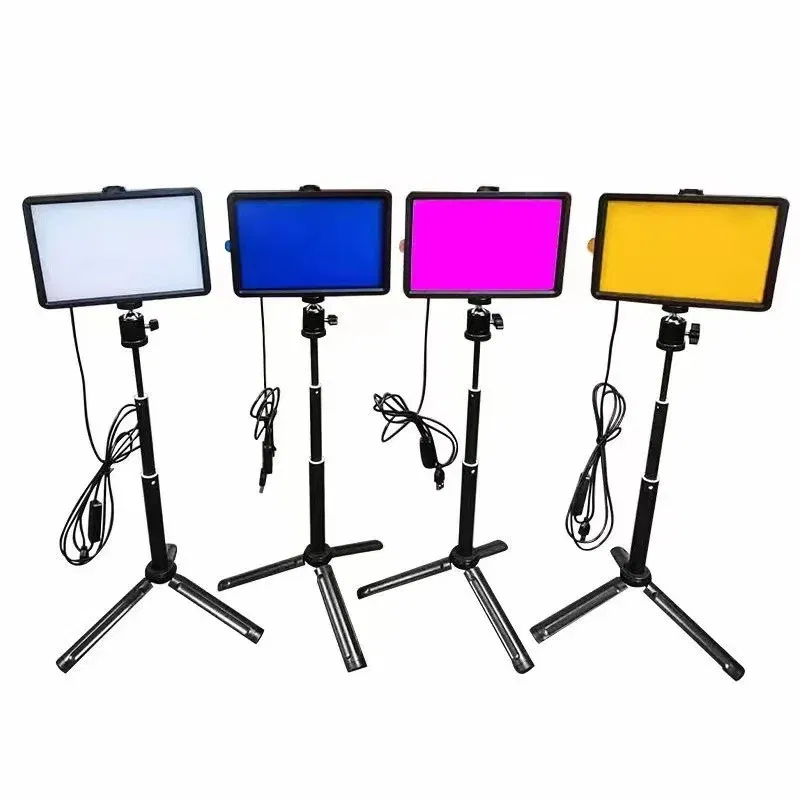 Color: WHITE - 6/8 Inch Video Led Light Photography Selfie Dimmable Video Fill Light for Photo Studio Live Stream Fill Lamp No Tripod Stand