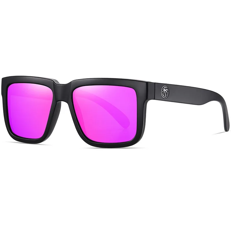 Lenses Color: WHITE - NEW High quality luxury Heat Wave brand Polarized sunglasses square Conjoined lens Women men sun glasses UV400HW02