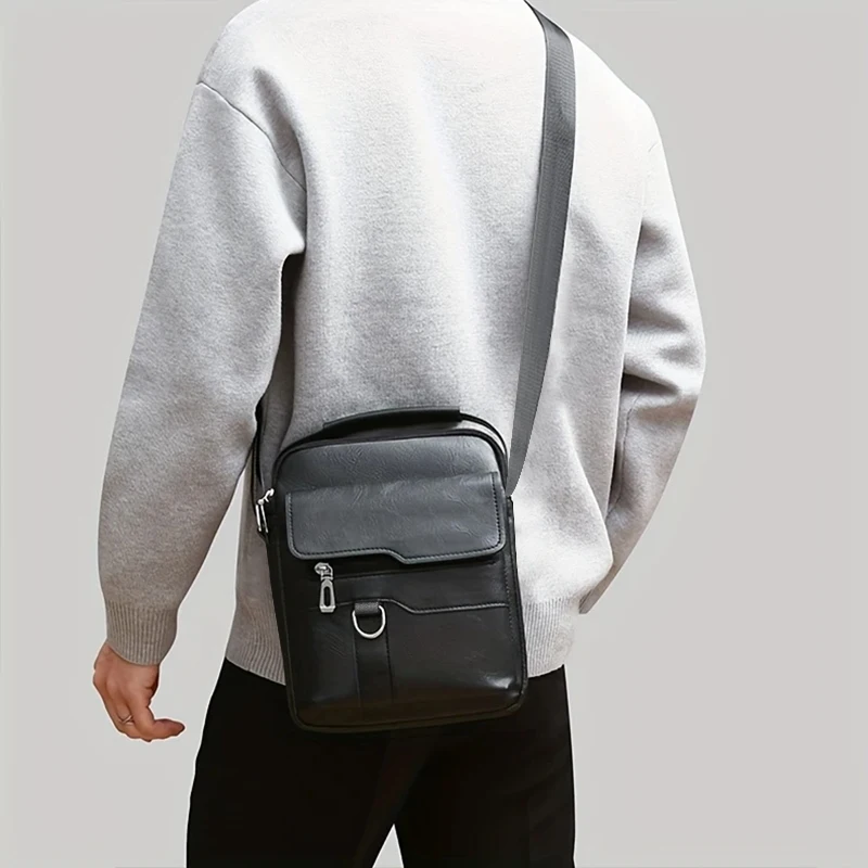 Color: Khaki - Neutral style shoulder bag for men and women, single strap, cross-body, business style, backpack, casual and fashionable