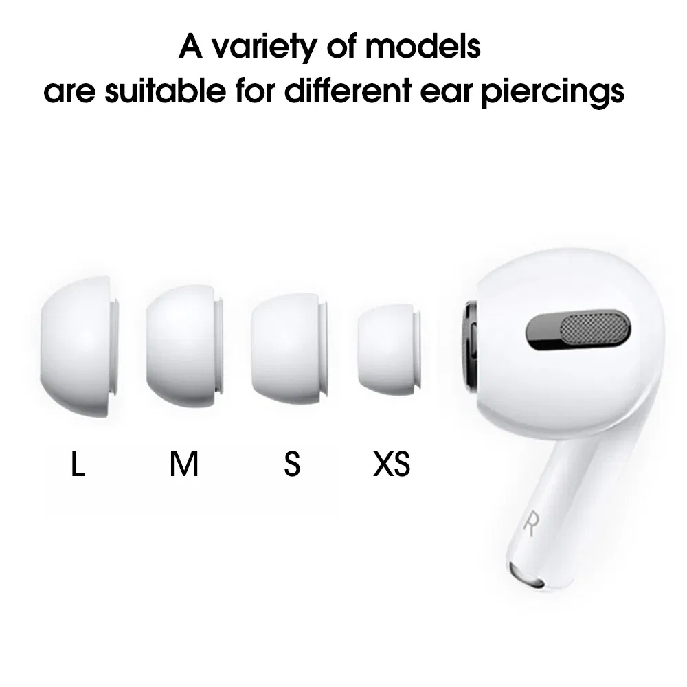 Color: Khaki - Replacement Earbuds Eartip For AirPod Pro 1/2 Generation Wireless Earphone Soft Silicone Earplug Cover Noise Reduction Ear Cap