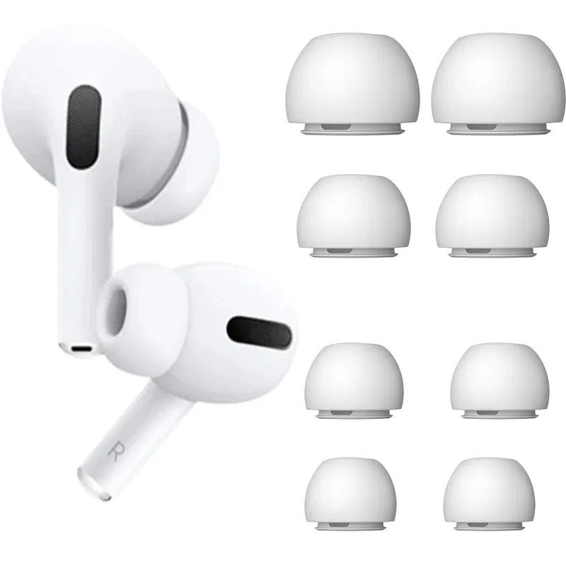 Color: Khaki - Replacement Earbuds Eartip For AirPod Pro 1/2 Generation Wireless Earphone Soft Silicone Earplug Cover Noise Reduction Ear Cap