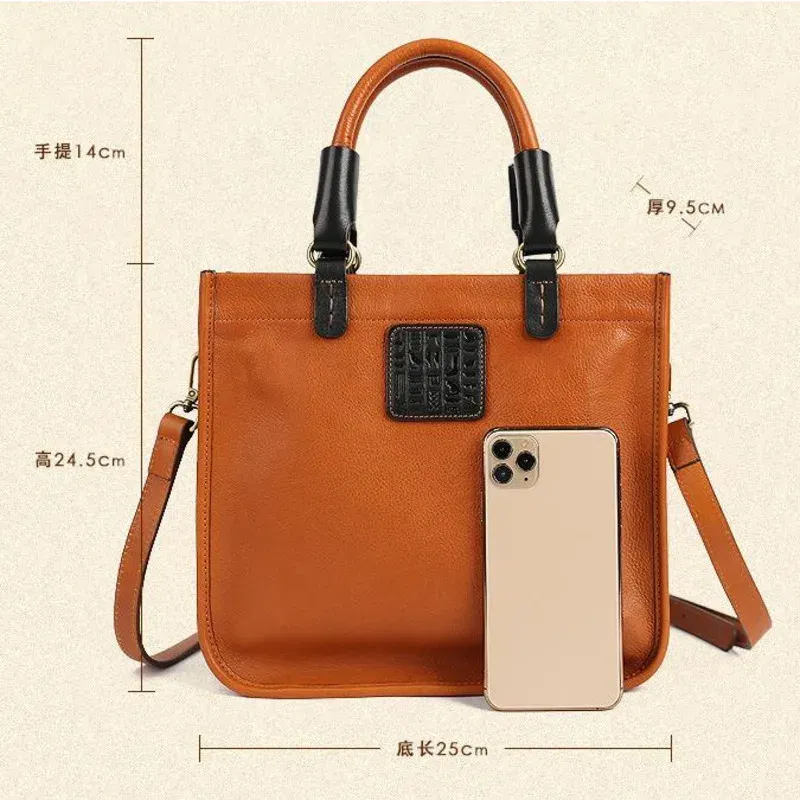 MOTAORA Women Genuine Cowhide Leather Handbag Shoulder Crossbody Bag Top Handle Large Vintage Designer Purse for Women 2025 NEW