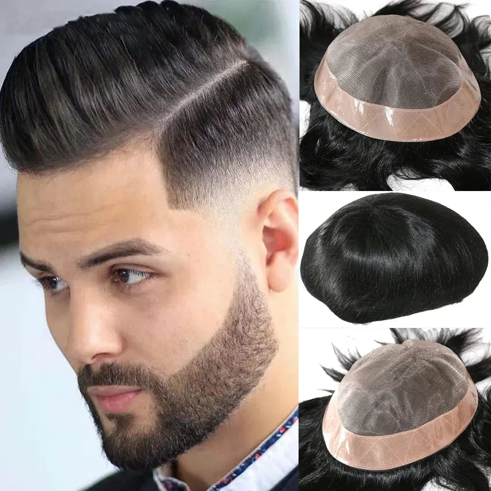 Toupee Color: 22R#, Toupee Density: 110%, Length: 6 inches, Toupee Size: 7x9, Toupee Design: free - 20MM Curly Brown Black Super Durable Mono Lace&Pu Mens Toupee Wig Human Hair 15mm Capillary Prosthesi Weave Replacement For Male