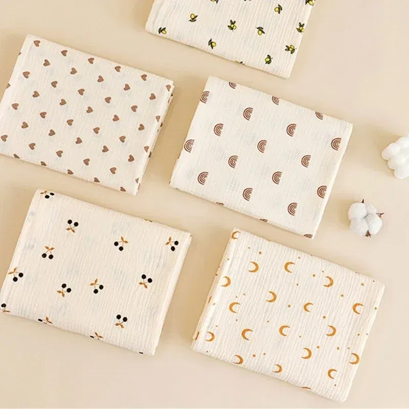 Color: WHITE, Size: Option 1 - Baby Blanket Newborn Muslin Swaddle 2 Layer Cotton Bath Towel Summer Stroller Cover Wrap Gauze Toddler Sleep Blanket Baby Items