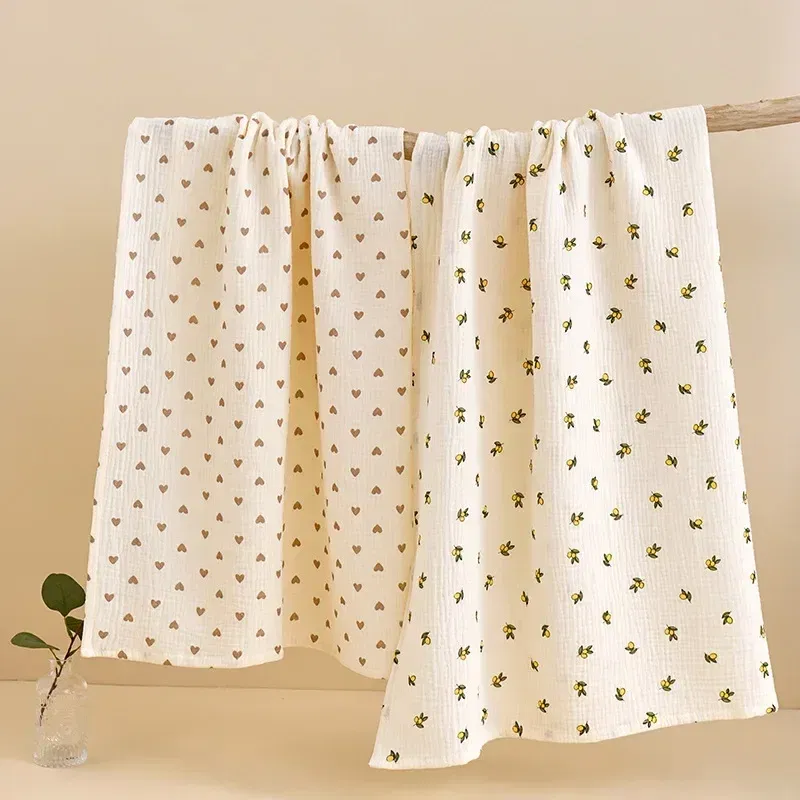 Color: WHITE, Size: Option 1 - Baby Blanket Newborn Muslin Swaddle 2 Layer Cotton Bath Towel Summer Stroller Cover Wrap Gauze Toddler Sleep Blanket Baby Items