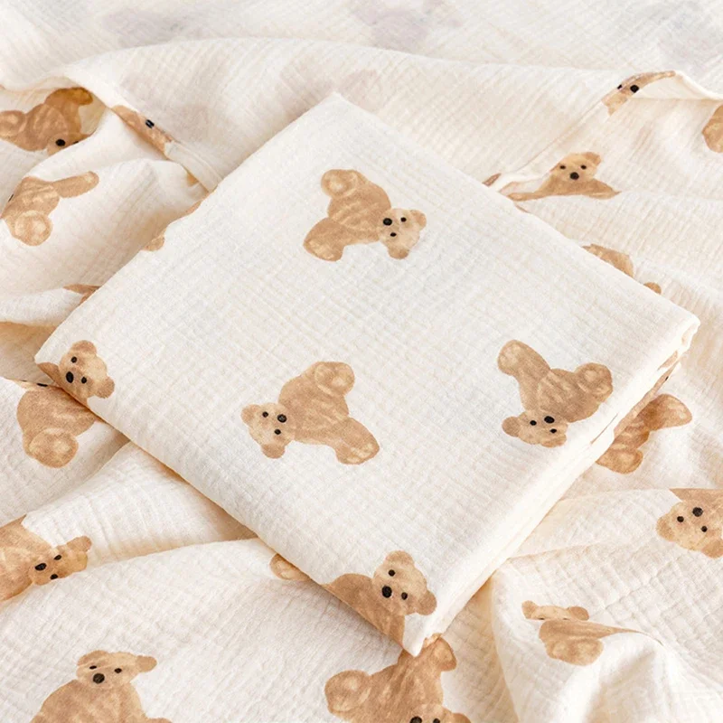 Color: WHITE, Size: Option 1 - Baby Blanket Newborn Muslin Swaddle 2 Layer Cotton Bath Towel Summer Stroller Cover Wrap Gauze Toddler Sleep Blanket Baby Items