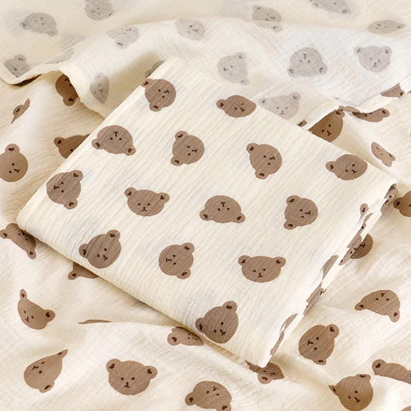 Color: WHITE, Size: Option 1 - Baby Blanket Newborn Muslin Swaddle 2 Layer Cotton Bath Towel Summer Stroller Cover Wrap Gauze Toddler Sleep Blanket Baby Items