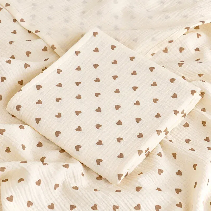 Color: WHITE, Size: Option 1 - Baby Blanket Newborn Muslin Swaddle 2 Layer Cotton Bath Towel Summer Stroller Cover Wrap Gauze Toddler Sleep Blanket Baby Items