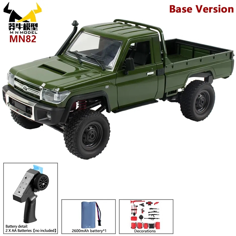Color: Clear - MN MODEL 1:12 4WD Retro RC Off-road Car All Terrain Vehicle Climbing Truck Rock Crawler Pickup Collection Model Toy for Adult