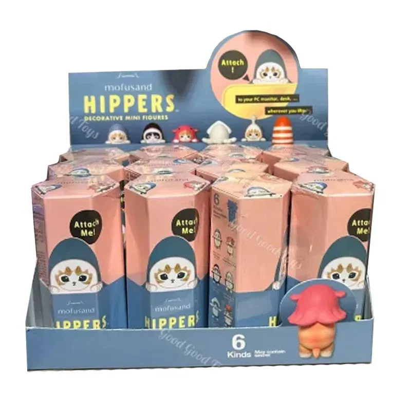 Color: Red - Kawaii Sonny Angel Mofusand Hippers Series Blind Box Action Figure Cute Doll Mystery Box Mobile Phone Car Decor Christmas Gift