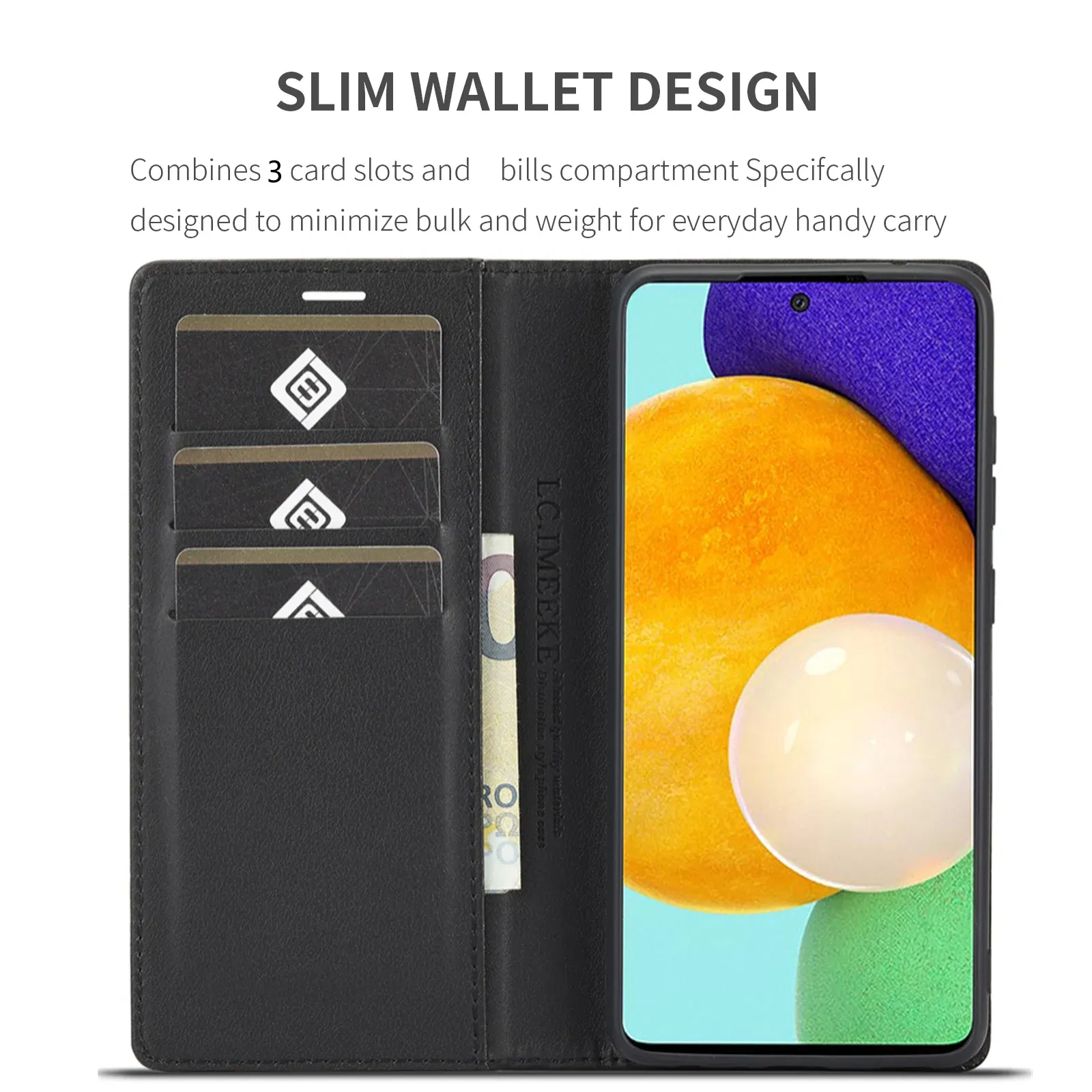 Color: Blue, Material: leather - Carbon Fiber Leather Case for Samsung A14 A24 A34 A54 5G A13 A23 A33 A53 Galaxy A52 A72 A32 A12 A04S A02S Wallet Card Slot Cover