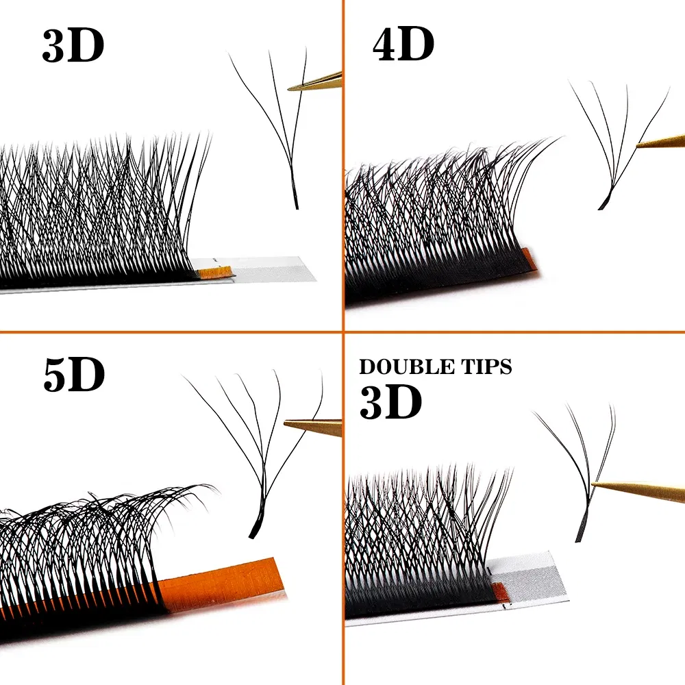 Color: Brushed Slate, Curl: C, Thickness: 0.07mm, Length: 14mm - Yelix Cilios 5D W Shape Eyelash Extensions 4D/6D Premade Volume Fans Natural Soft Automatic Flowering Lash Makeup Supplies