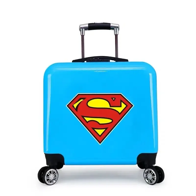 Color: SKY BLUE, Luggage Size: 18Inches 450mm - New boy cartoon trolley case kids suitcase rolling luggage girl lovely trolley box children school luggage bag with wheels