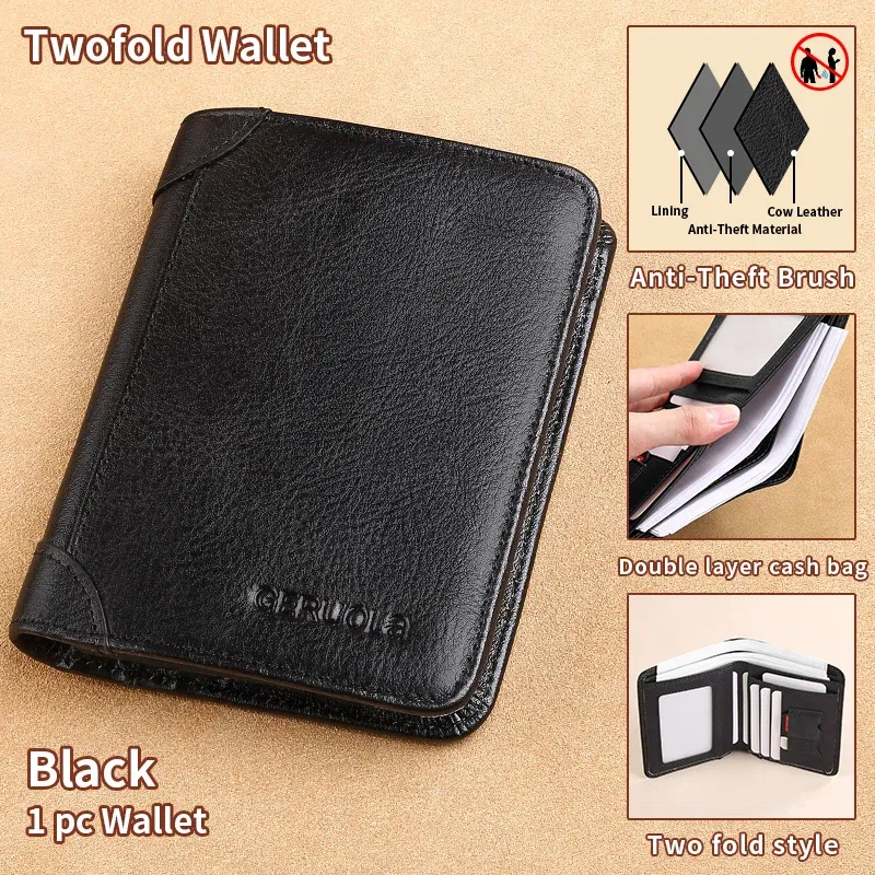 Color: SKY BLUE - GERUOLA Slim RFID Shielded Genuine Leather Wallet for Men-Multifunctional ID & Credit Card Holder Dark Brown with Embellishments