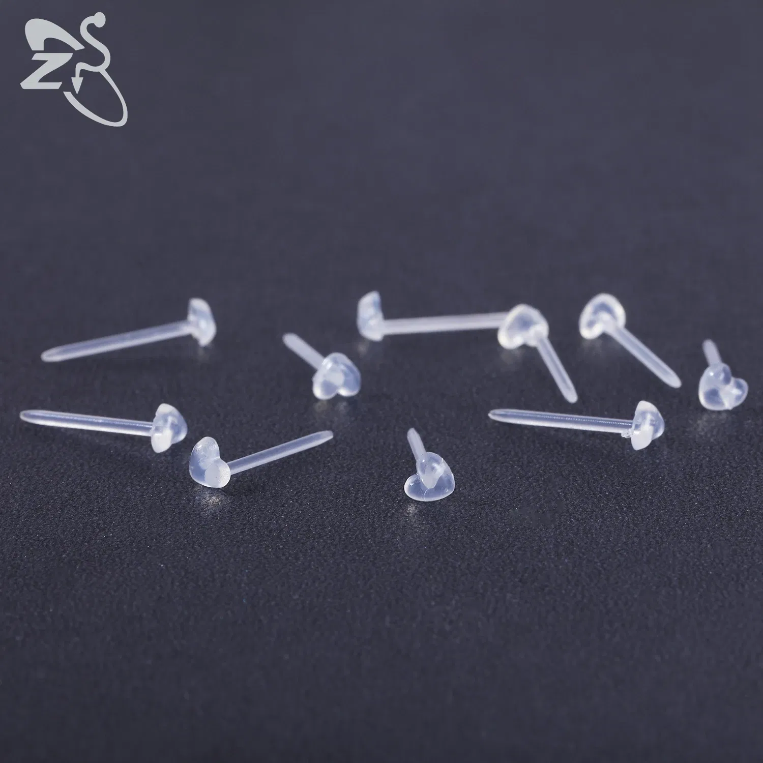 Metal Color: ROSE GOLD COLOR - ZS 10-50pcs/lot Colorful Acrylic Stud Earring Invisible Transparent Anti-allergy Ear Pin 20G Star Ball Curing Ear Hole Retainer