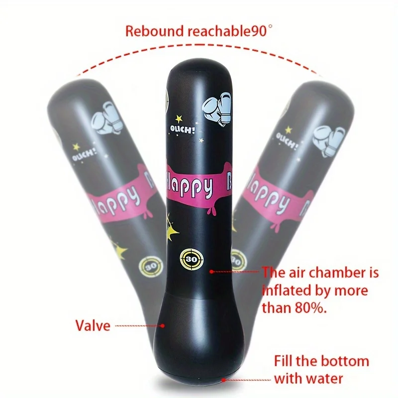 Color: PURPLE - Inflatable Bopper Kids Punching Bag with Bounce-Back Action Inflatable Punching Bag for Kids Presents Inflatable Toys for Kids