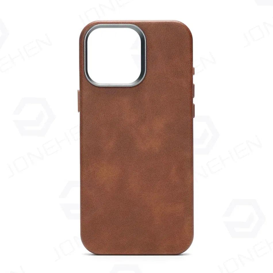 Color: Purple Pink, Material: Genuine Leather - High-end Retro Oil Wax Pattern Magnetic For Magsafe Leather Case For iPhone Air 15 14 Plus 13 16 17 Pro Max Camera Button Cover
