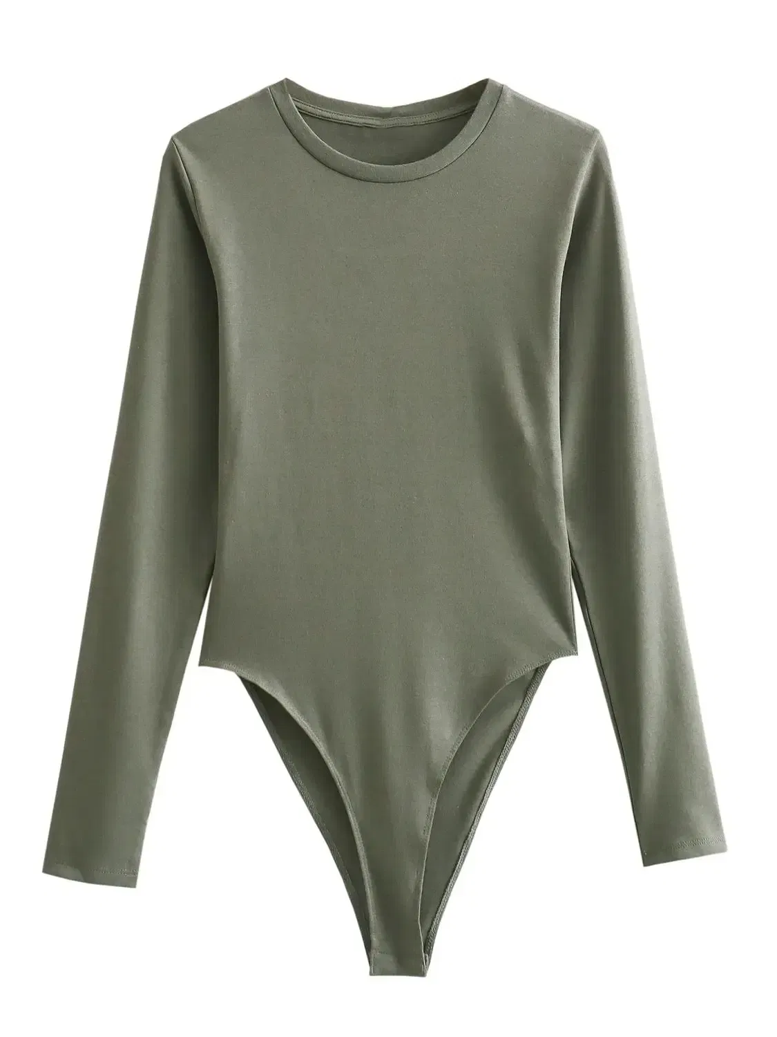 Color: Dark Grey, Size: M - XNWMNZ Women's Fashion 2023 Long sleeved Modal Bodysuit Women High Street Versatile Round Neck Slim Female Chic Bodysuit