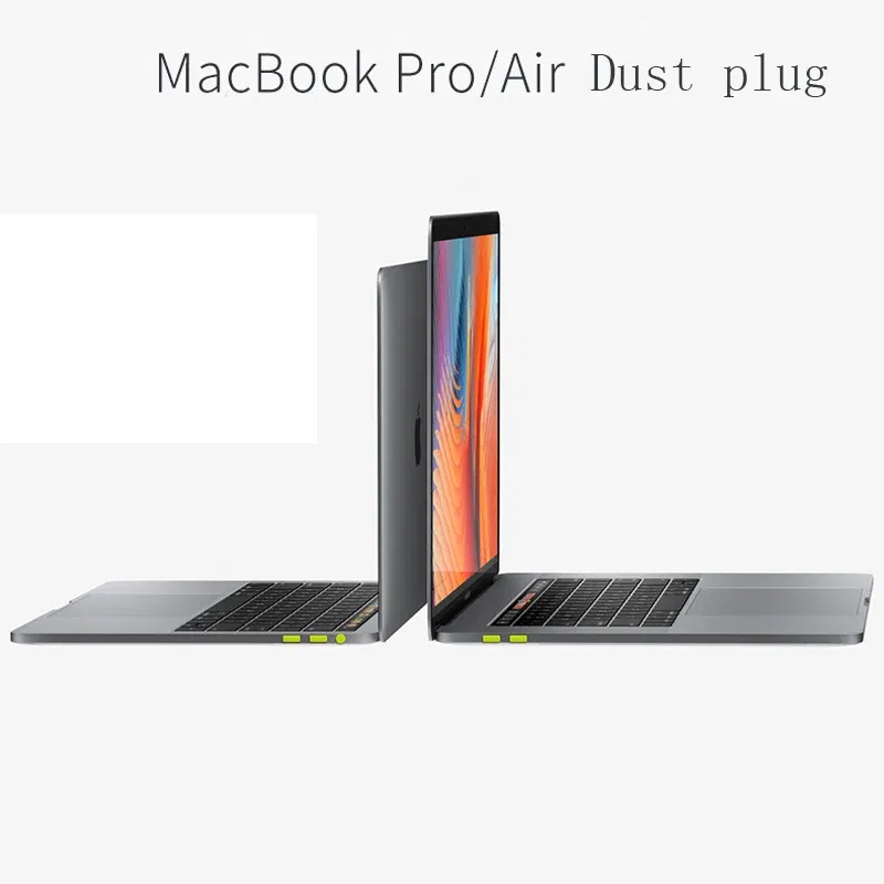 Color: Yellow - Anti Dust Dirt Plug for MacBook Pro16 MacBook Air 13 MacBook 13 15 Pro Touch Bar Silicone Port Plugs Cover Set 5pcs/set