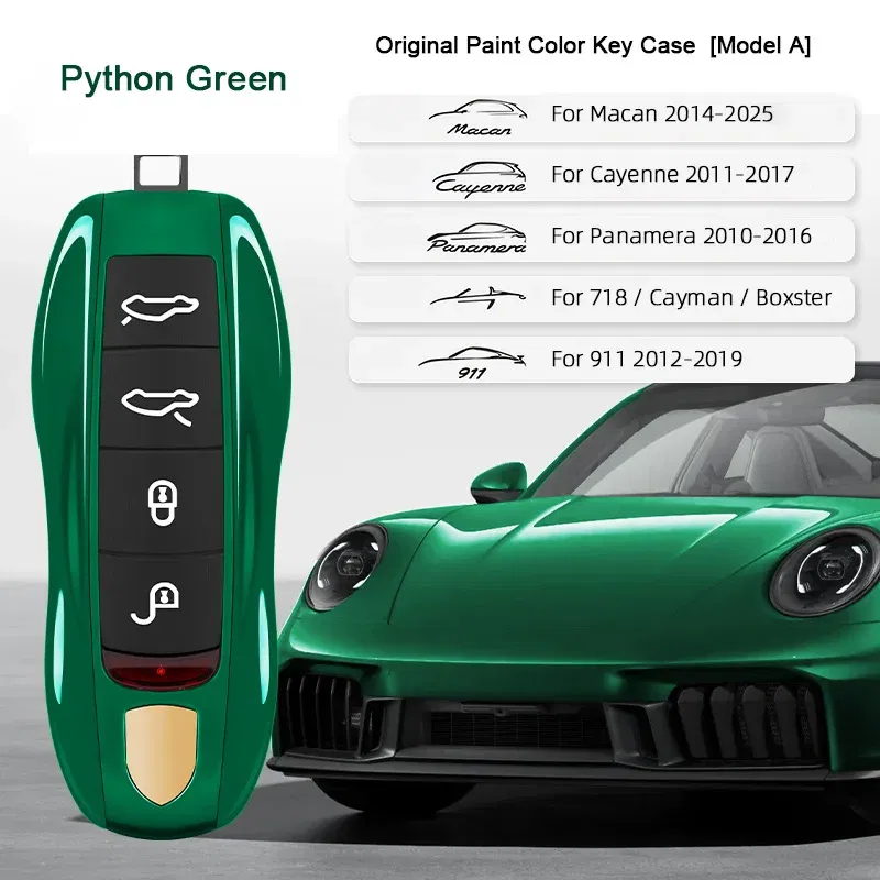 Color Name: WHITE - For Porsche Cayenne 9ya 9yb Panamera 971 911 Targe Taycan Macan 95b Cayman 718 Boxster 2014-2025 Car Remote Smart Key Case Cover