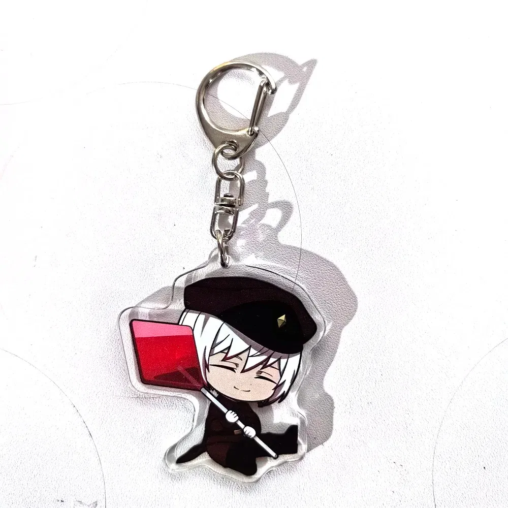 Color: GRAY, Size: 6 cm - Anime Bungou Stray Dogs Arcylic Keychain Atsushi Nakajima Dazai Flower Key Chain Women Men Accessories Bag Pendant Chaveio Gifts