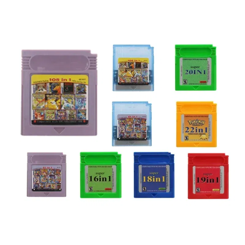 Color: Light Grey - 16 Bit GBC Game Cartridge Video Game Console Card 108-in-1 61-in-1 22-in-1 20-in-1 18-in-1 All-in-One Combo For GBC/GBA/SP