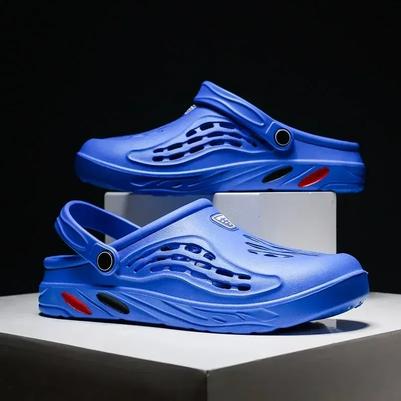Color: GRAY, Shoe Size: 36 - Plus Size 47 48 49 Men Summer Clogs Sandals EVA Slippers Men and Women Garden Shoes Beach Sandals Couple's Outdoor House Slides