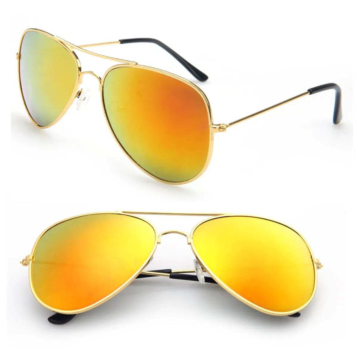 Lenses Color: Blue, Frame Color: other - FOENIXSONG Fashion Sunglasses for Women Men Pilot Round Gradient Mirror Women's Glasses Oculos Lentes Gafas De Sol