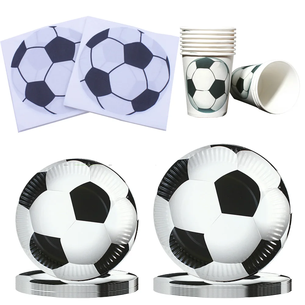 Color: VIOLET/?«?—?…° - Soccer Party Disposable Tableware Paper Plates Cups Napkins Football Party Supplies Soccer Birthday Party Decoration