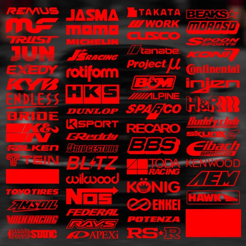 Color: Silver - 15CM Motorcycle stickers Random 15pcs Racing Sponsor Set Cool Reflective Car Vinyl Decal for JDM EDM Race Turbo Drift - 61Styles