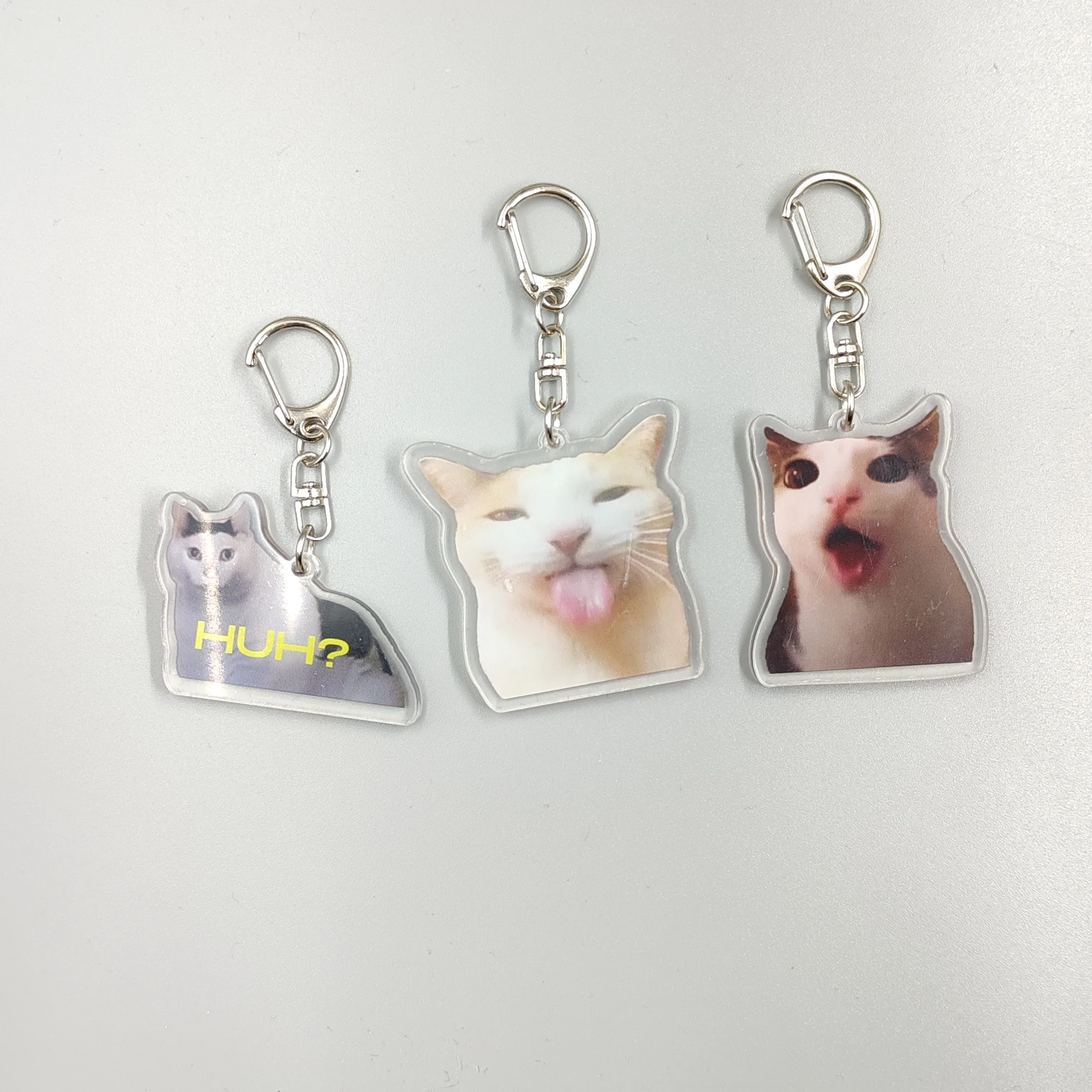 Color: Black, Size: 6 cm - Viral Video Memes Series Of Keychains -huh Cat Confused Shocked Cat,cat Crunching, Also Known As crunchy Cat, cat Crunching, c