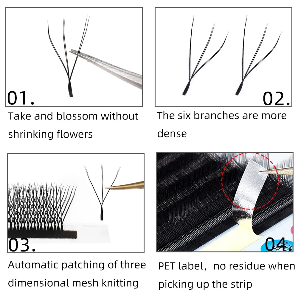 Color: Brushed Brass, Curl: CC, Thickness: 0.07mm, Length: MIX - Yelix Cilios 5D W Shape Eyelash Extensions 4D/6D Premade Volume Fans Natural Soft Automatic Flowering Lash Makeup Supplies