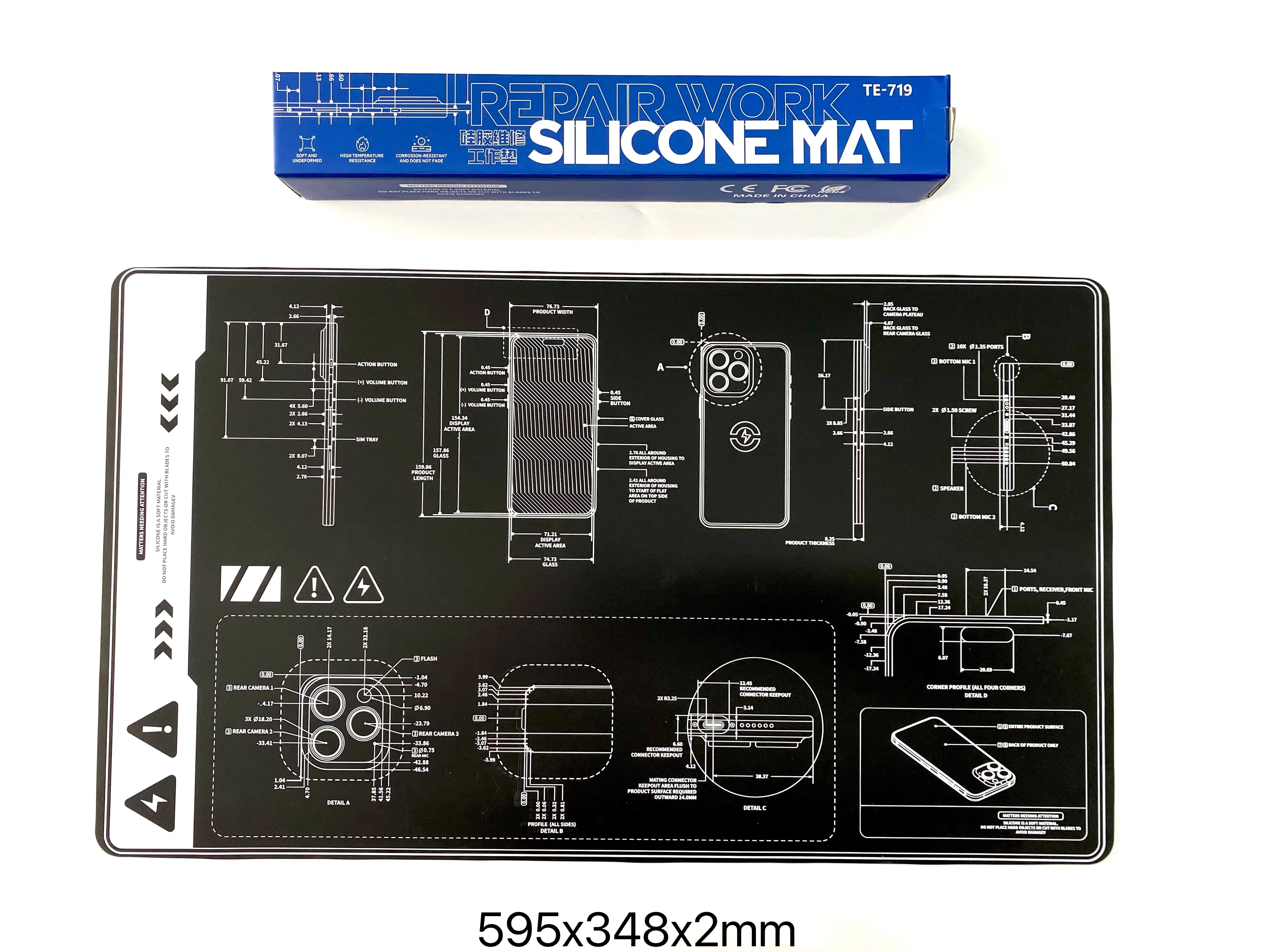 Anti Static Waterproof Soft Pad Flexible Dustproof High Temperature Resistant insulation Silicone Mat for Mobile Phone Repair