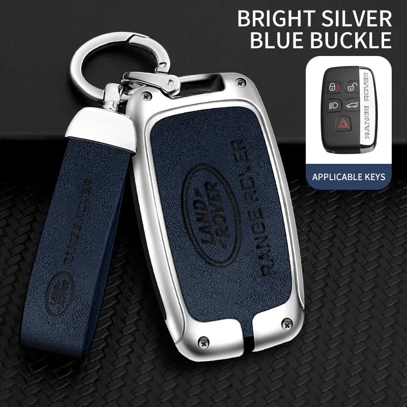Color Name: Yellow - Car Zine Alloy Key Case For Land Rover Range Rover Discovery Evoque Velar Freelander Defender Key Chain Shell Car Metal key Bag