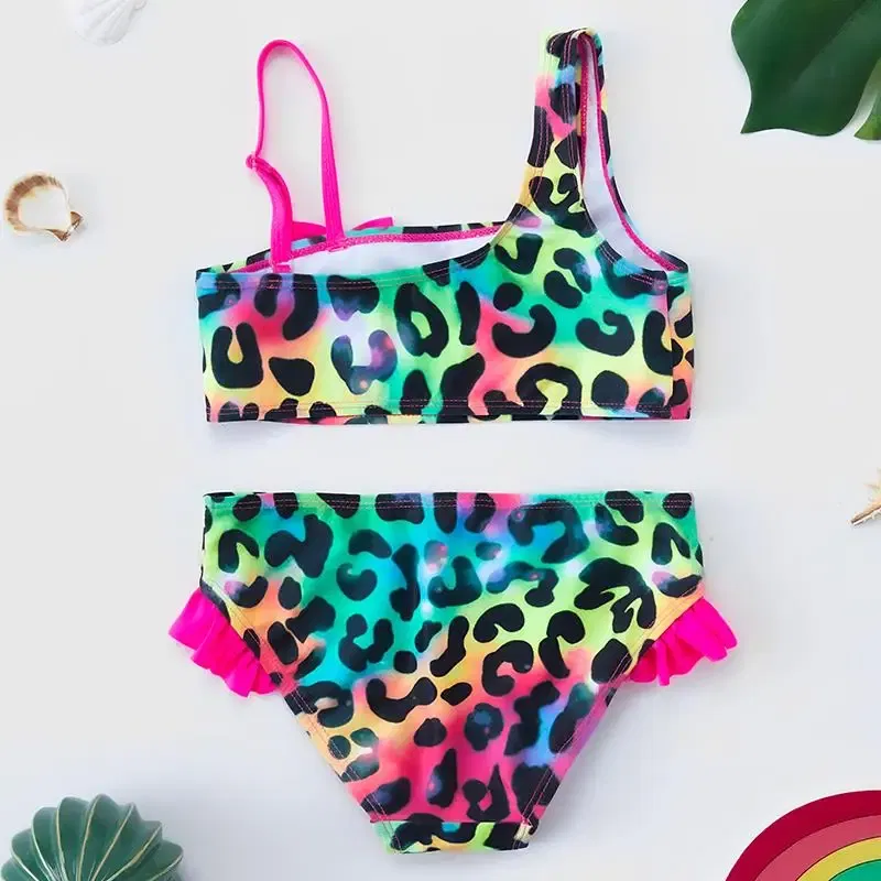 Color: black, Size: XXS - Lilo Stitch Gilrs Bow Bikini Set Trendy Two-Piece Swimsuits for Summer Stylish Beachwear Pool Fashion Bathing Suits 3-12Y