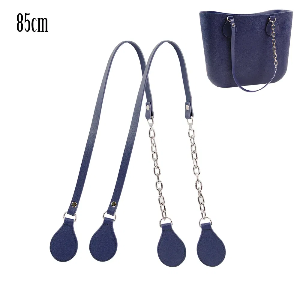 Color: WHITE, Ships From: CHINA - Tanqu New Arrival Long Edge Painting Handles Faux Leather Flat PU Belt and Drops with Thicken Shiny Chain for OBag for EVA O Bag