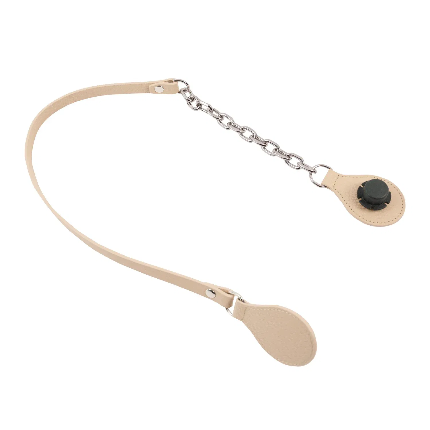 Color: WHITE, Ships From: CHINA - Tanqu New Arrival Long Edge Painting Handles Faux Leather Flat PU Belt and Drops with Thicken Shiny Chain for OBag for EVA O Bag
