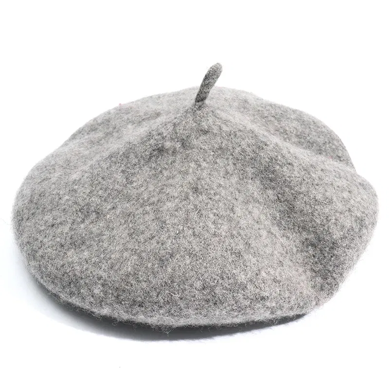 Color: Orange, Hat Size: One Size - Wool Thick Berets Artist French Beret Women Painter Hat Girls Female Warm Walking Cap