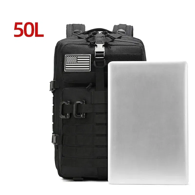 Color: Khaki - 25L/50L Outdoor Sports Fitness Backpack Training Modular Backpack Multifunctional Backpack