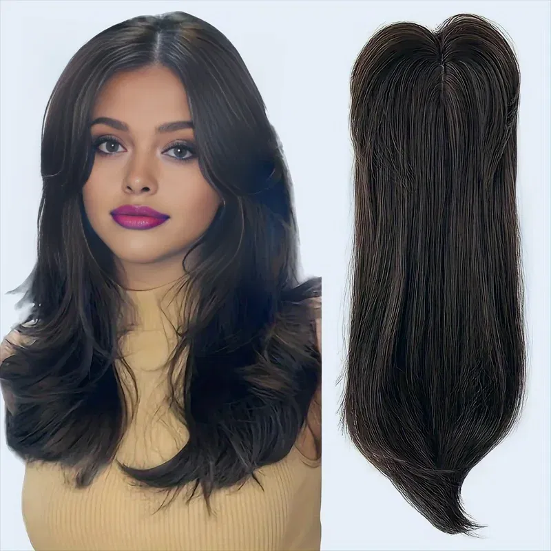 Color: #4, Stretched Length: 22inches - 22 inch top wig block hairpiece wig piece with clip ladies wig heat resistant fiber suitable for beginners daily wear