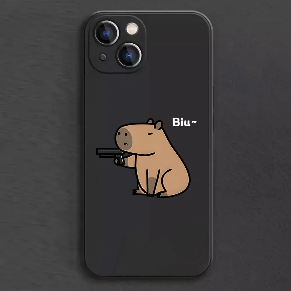 Color: Dark Grey, Material: ABS - Cartoon Animal Capybara Phone Case For Samsung Galaxy S10 S20 S21 S22 S23 S24 FE Plus Ultra Note 20 Couple Paired Silicone Cover