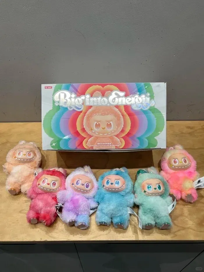 Color: green - Super Beautiful POPMART Original Genuine Labubu V3 Big Into Energy Series Vinyl Blind Box Cute and Interesting Birthday Present