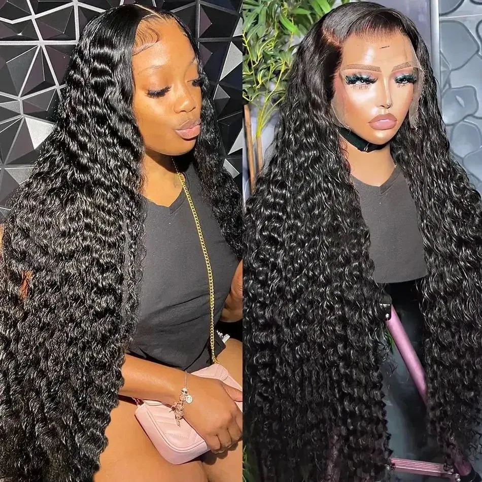 Stretched Length: 20inches, Density: 180%, Ships From: CHINA, Lace Size: 13x4 - hd lace wig 13x6 human hair Curly Wig For Women choice Pre Plucked 30 40 Inch Loose Deep Wave Water wave Frontal Wigs