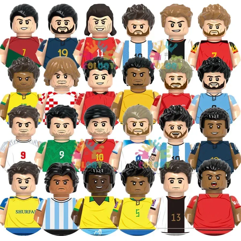 Color: Silver, Ships From: CHINA - Kids Toys Football Stars Building Blocks Sport Player Bailey Messi Ronaldo Mini Action Figures Toys For Kids Christmas Gifts