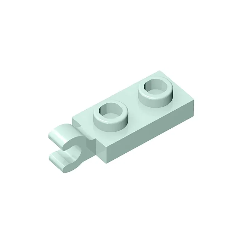 Color: Light Grey - Gobricks 10PCS Bricks PLATE 2X1 W/HOLDER VERTICAL Compatible with 63868 children's toys Assembles Building Blocks Technical 2022