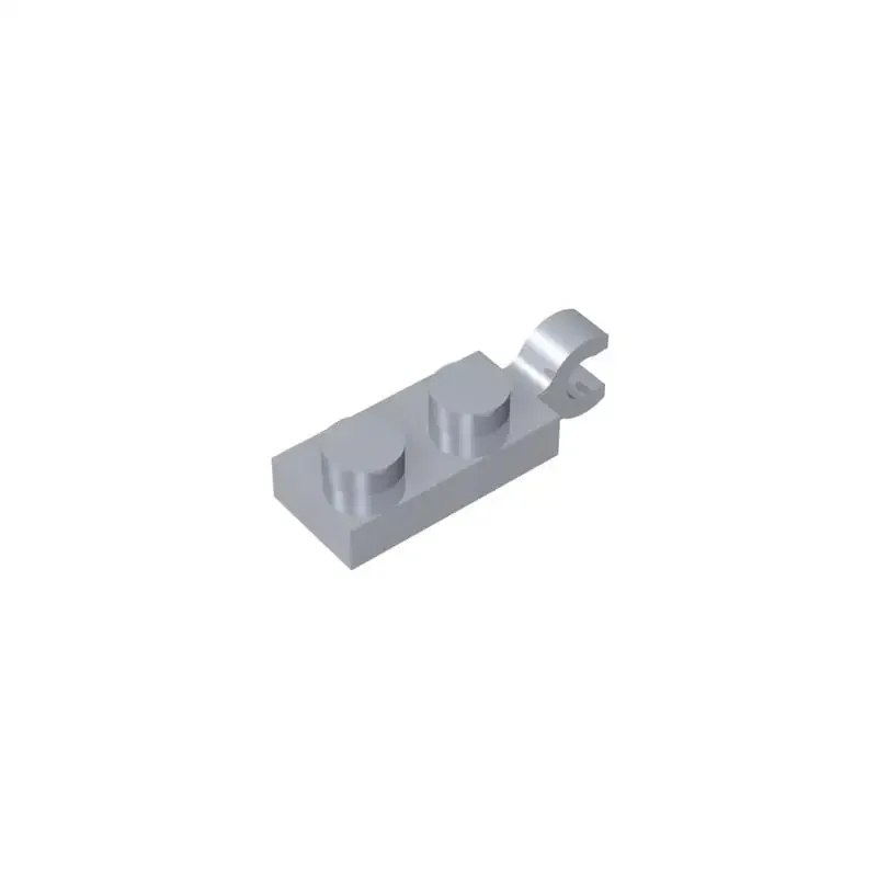 Color: Light Grey - Gobricks 10PCS Bricks PLATE 2X1 W/HOLDER VERTICAL Compatible with 63868 children's toys Assembles Building Blocks Technical 2022